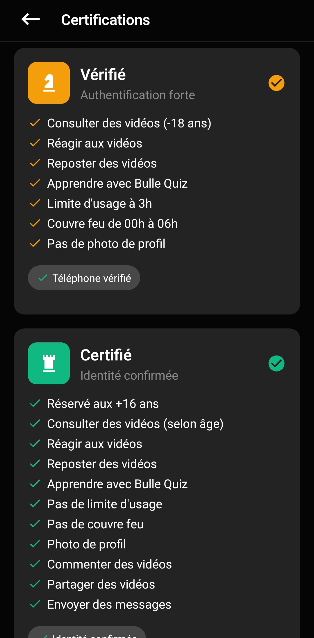 Certifications Bulle